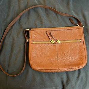 Fossil Leather Bag with Adjustable Shoulder-Crossbody Strap